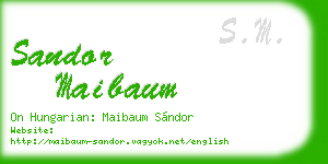 sandor maibaum business card
